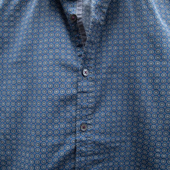 Ted Baker Button Down Short Sleeve T Shirt Printed - Picture 4 of 8